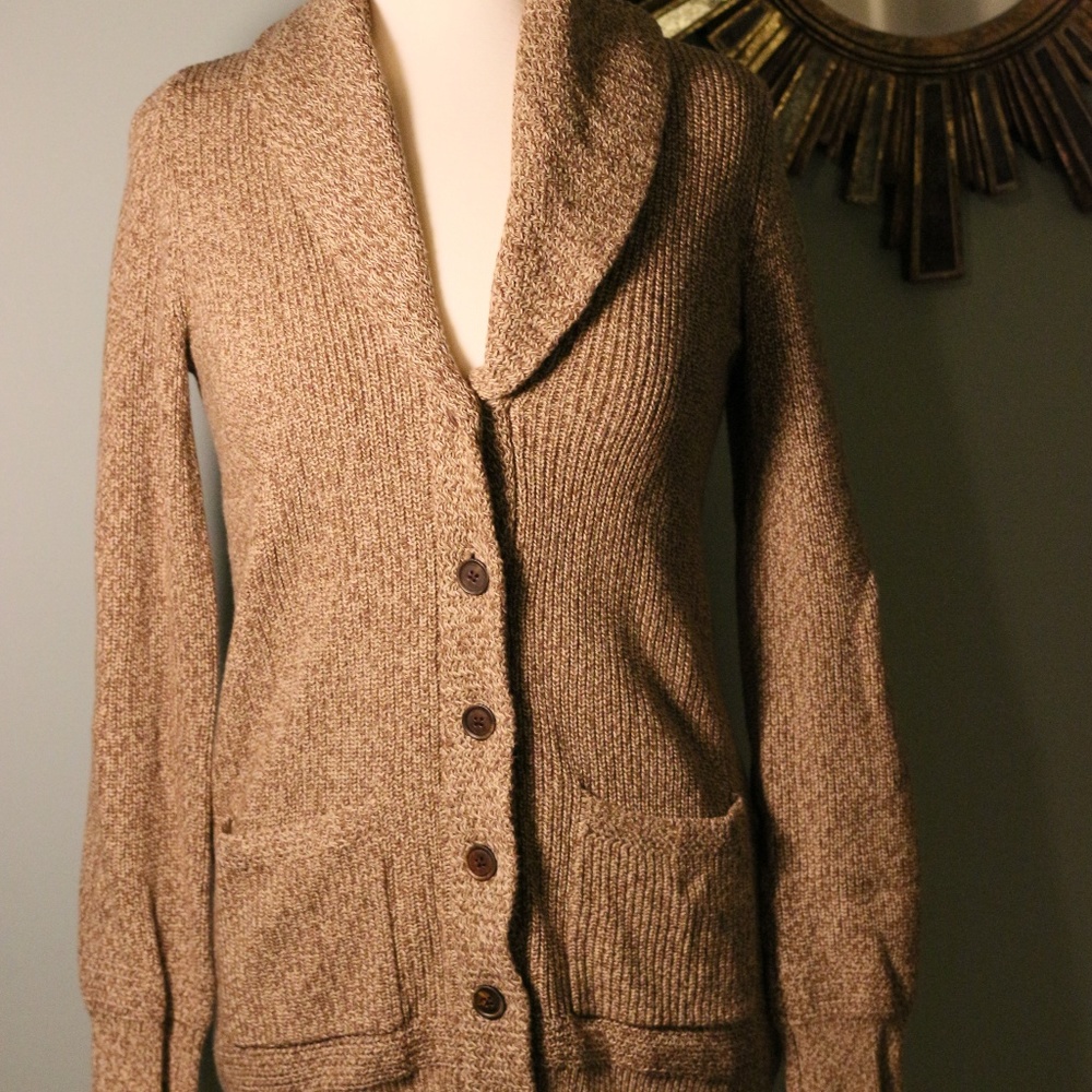 Ralph Lauren Brown button up sweater. NWOT.